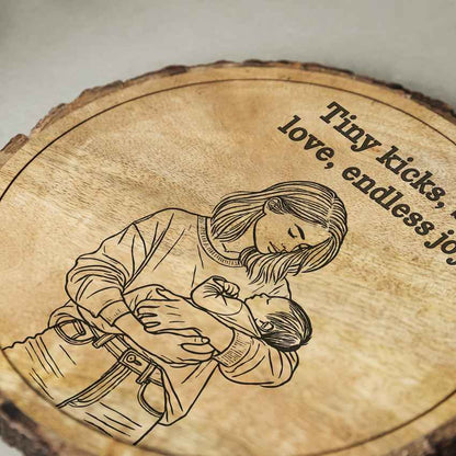 Planklove Handcrafted Mango Wood Brown Plaque with Stand Gift Set | 8 inches
