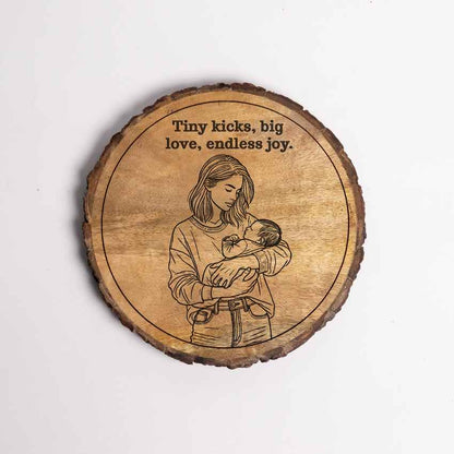 Planklove Handcrafted Mango Wood Brown Plaque with Stand Gift Set | 8 inches