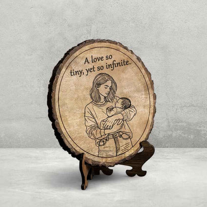 Rootwords Handcrafted Mango Wood Brown Plaque with Stand Gift Set | 8 inches