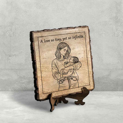 Grainwoven Handcrafted Mango Wood Brown Plaque with Stand Gift Set | 8 x 8 inches
