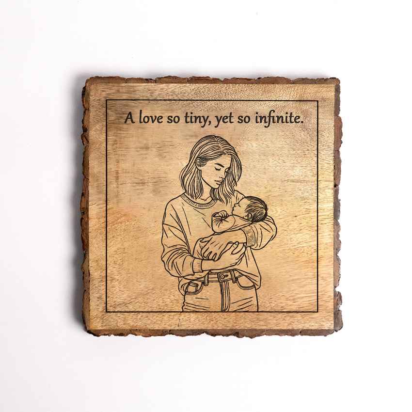 Grainwoven Handcrafted Mango Wood Brown Plaque with Stand Gift Set | 8 x 8 inches