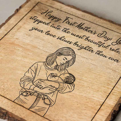 Mamasoul Handcrafted Mango Wood Brown Plaque with Stand Gift Set | 8 x 8 inches