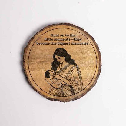 Kindetch Handcrafted Mango Wood Brown Plaque with Stand Gift Set | 8 inches