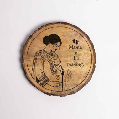 Etchemotion Handcrafted Mango Wood Brown Plaque with Stand Gift Set | 8 inches