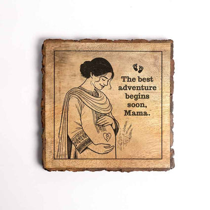 Bondedwood Handcrafted Mango Wood Brown Plaque with Stand Gift Set | 8 x 8 inches