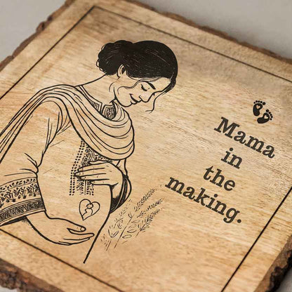 Heartnest Handcrafted Mango Wood Brown Plaque with Stand Gift Set | 8 x 8 inches