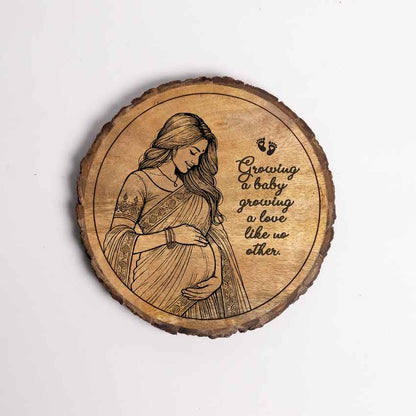 Rootknot Handcrafted Mango Wood Brown Plaque with Stand Gift Set | 8 inches