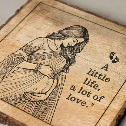 Mamabloom Handcrafted Mango Wood Brown Plaque with Stand Gift Set | 8 x 8 inches