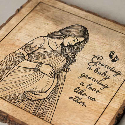 Nestetched Handcrafted Mango Wood Brown Plaque with Stand Gift Set | 8 x 8 inches