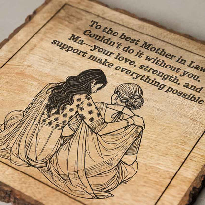 Legacyleaf Handcrafted Mango Wood Brown Plaque with Stand Gift Set | 8 x 8 inches