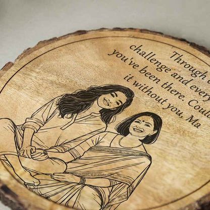 Lovering Handcrafted Mango Wood Brown Plaque with Stand Gift Set | 8 inches