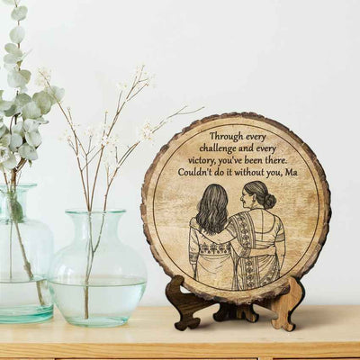 Hearthknot Handcrafted Mango Wood Brown Plaque with Stand Gift Set | 8 inches
