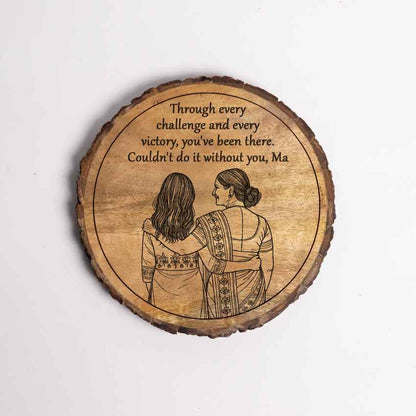 Hearthknot Handcrafted Mango Wood Brown Plaque with Stand Gift Set | 8 inches