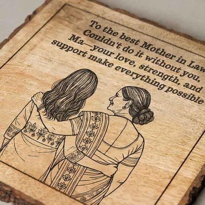 Matritree Handcrafted Mango Wood Brown Plaque with Stand Gift Set | 8 x 8 inches