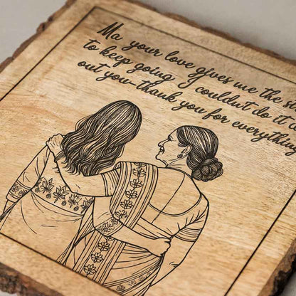 Dearetch Handcrafted Mango Wood Brown Plaque with Stand Gift Set | 8 x 8 inches