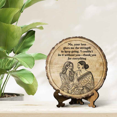 Embraceboard Handcrafted Mango Wood Brown Plaque with Stand Gift Set | 8 inches