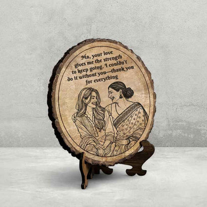 Embraceboard Handcrafted Mango Wood Brown Plaque with Stand Gift Set | 8 inches