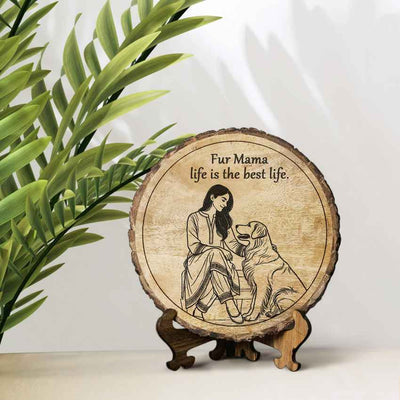 Motheretch Handcrafted Mango Wood Brown Plaque with Stand Gift Set | 8 inches