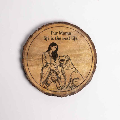 Motheretch Handcrafted Mango Wood Brown Plaque with Stand Gift Set | 8 inches