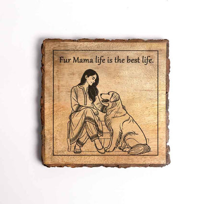 Plankaura Handcrafted Mango Wood Brown Plaque with Stand Gift Set | 8 x 8 inches