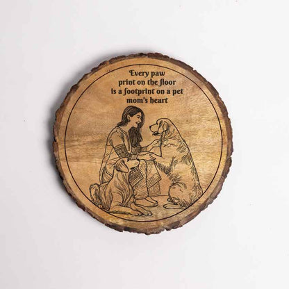 Grainiac Handcrafted Mango Wood Brown Plaque with Stand Gift Set | 8 inches