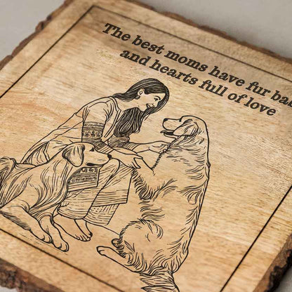 Pureetch Handcrafted Mango Wood Brown Plaque with Stand Gift Set | 8 x 8 inches