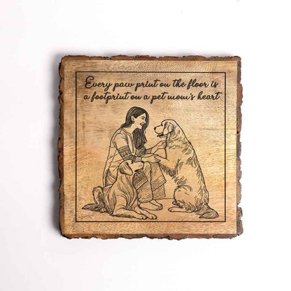 Rootkraft Handcrafted Mango Wood Brown Plaque with Stand Gift Set | 8 x 8 inches