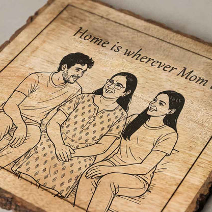 Touchnest Handcrafted Mango Wood Brown Plaque with Stand Gift Set | 8 x 8 inches