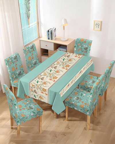 Modern PVC Table with Chair Covers Set