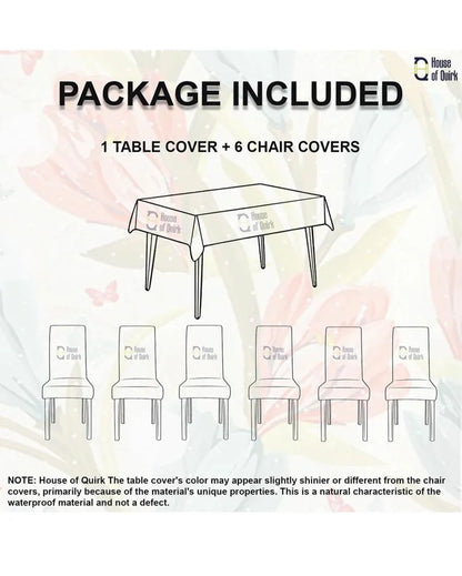 Modern PVC 1 Table with 6 Chair Covers Set