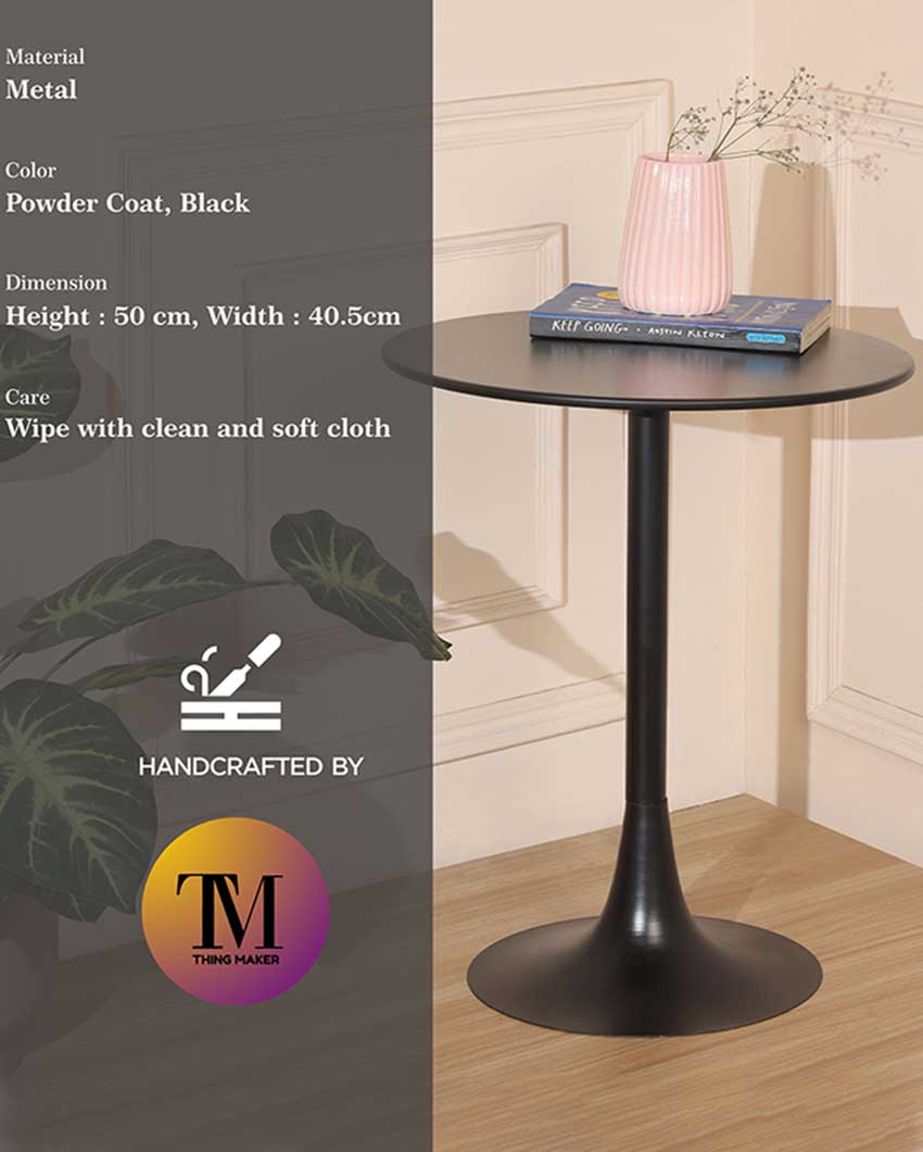 Metro Modern Metal Round Bistro Side Table | 16 x 20 inches