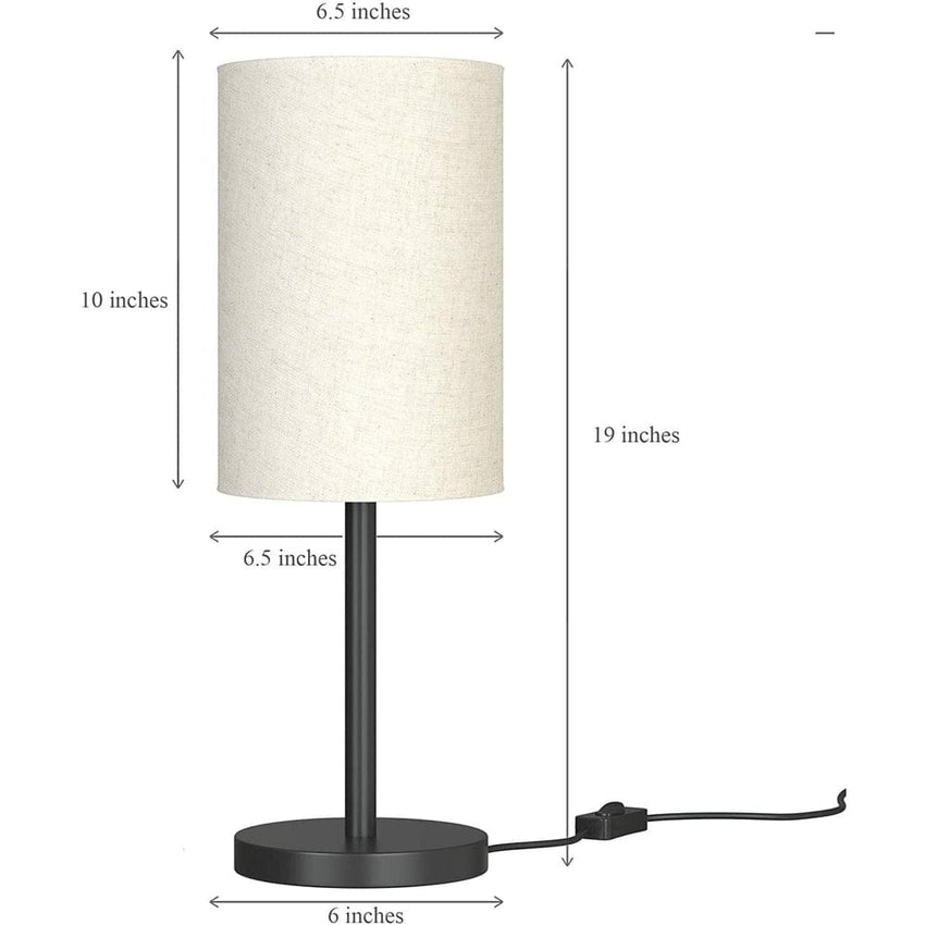 Elegant Shadow light Serenade White & Black Table Lamp With Stand and Accessories | 7 x 19 inches