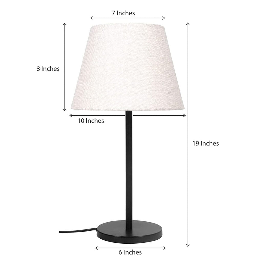 Elegant Glossy White & Black Table Lamp With Stand and Accessories | 10 x 19 inches