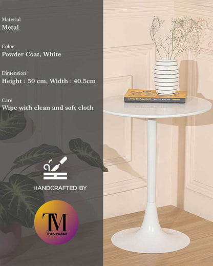 Metro Modern Metal Round Bistro Side Table | 16 x 20 inches