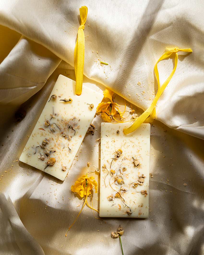 Vanilla Chamomile Wax Tablet Soothing Scent for Calmness | Set of 2 | 8 x 4 inches