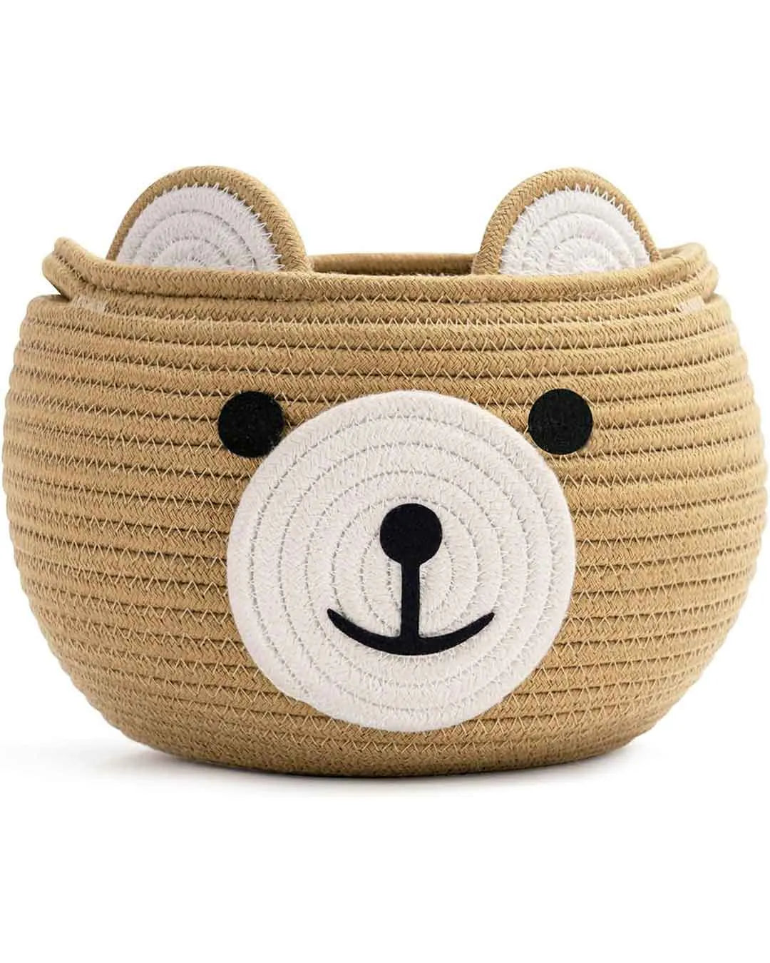 Bear Cute Cotton Rope Storage Basket | Multiple Colors | 9x7 inches