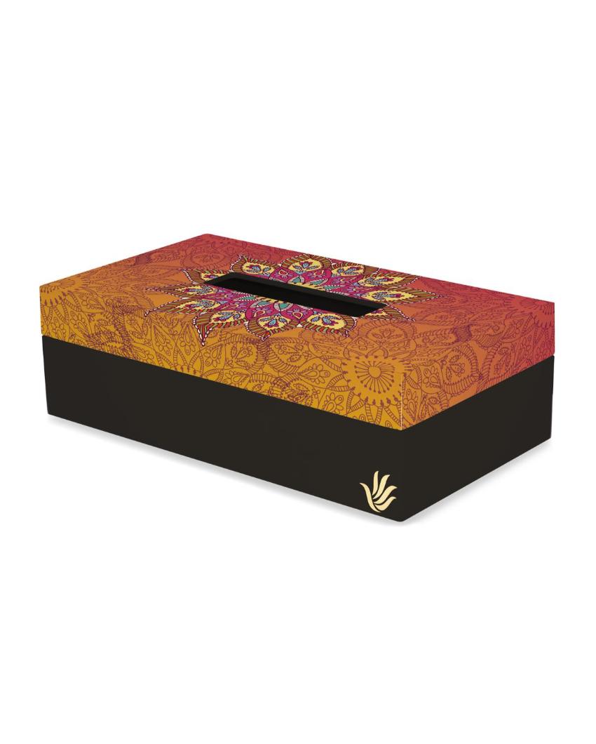 Elegant Mandala Design Multicolor Tissue Holder | 5 x 9 x 3 inches