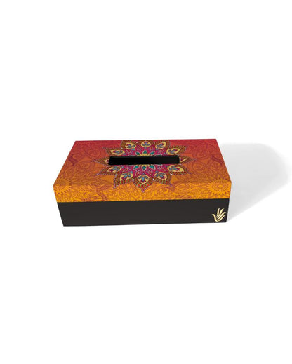 Elegant Mandala Design Multicolor Tissue Holder | 5 x 9 x 3 inches