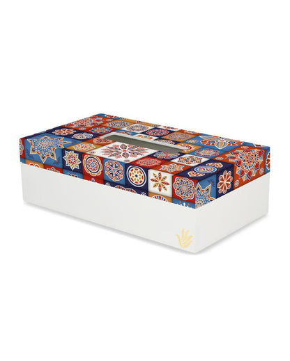 Charming Floral Tiles Design Multicolor Tissue Holder | 5 x 9 x 3 inches