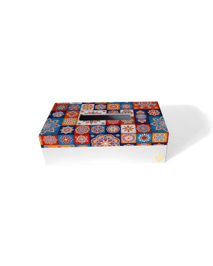 Charming Floral Tiles Design Multicolor Tissue Holder | 5 x 9 x 3 inches