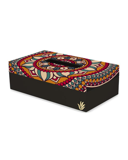 Timeless Mandala Design Multicolor Tissue Holder | 5 x 9 x 3 inches