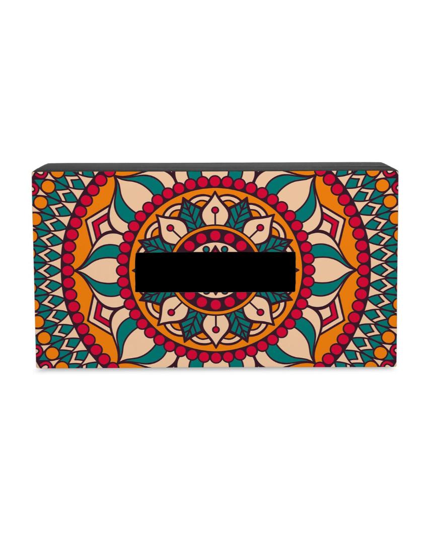 Timeless Mandala Design Multicolor Tissue Holder | 5 x 9 x 3 inches