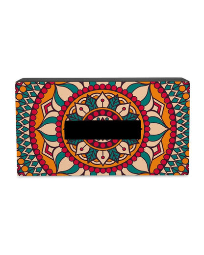 Timeless Mandala Design Multicolor Tissue Holder | 5 x 9 x 3 inches