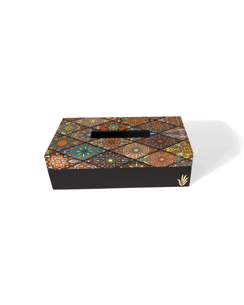 Modern Diamond Design Multicolor Tissue Holder | 5 x 9 x 3 inches