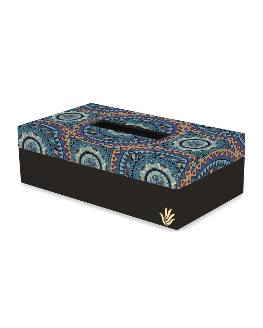 Sophisticated Mandala Design Multicolor Tissue Holder | 5 x 9 x 3 inches