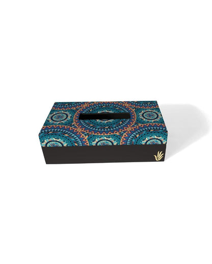 Sophisticated Mandala Design Multicolor Tissue Holder | 5 x 9 x 3 inches