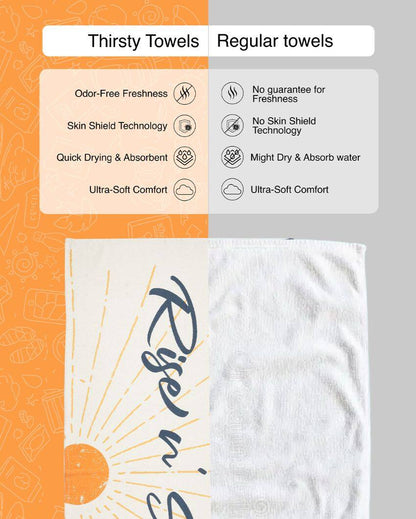 Soft & Bamboo Fiber Multicolor Printed Bath Towels | Set Of 5 | 55 x 28 inches
