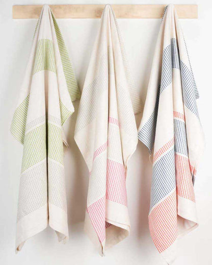 Soft Bamboo Dobby Bath Towels | Set Of 3 | 55 x 28 inches