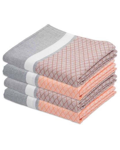 Orange Peel and Autumn Brown Brocade Bath Towels | 60 x 30 inches