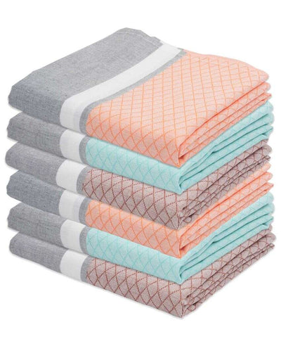 Multicolor Brocade Bath Towels | Set Of 6 | 60 x 30 inches
